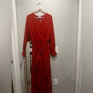 Baltic Born Deep Red Long Sleeve Dress
